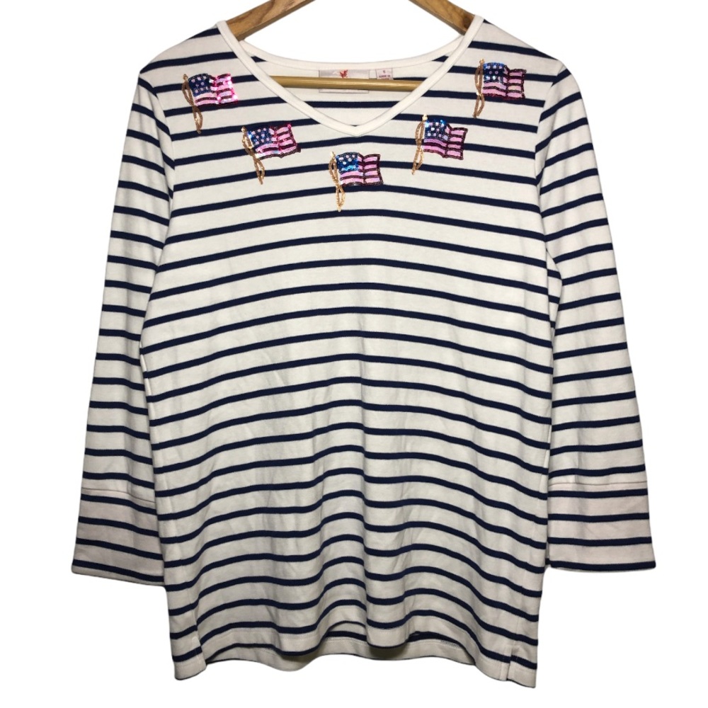 Quacker Factory American Flag Sequins Stripes Sma… - image 8